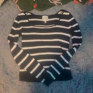 Cropped Stripped Long Sleeve